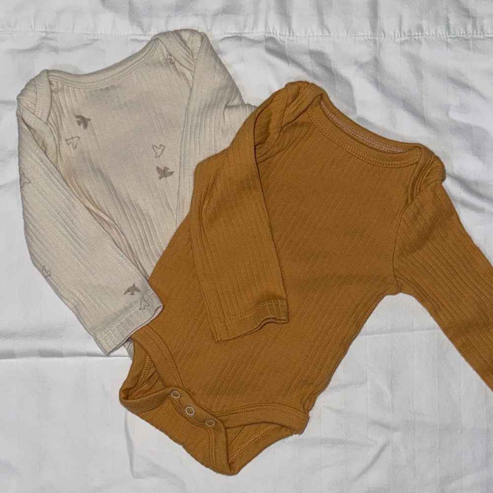 3/$16!!Cloud Island Kids Bodysuit Set - Cream and Tan